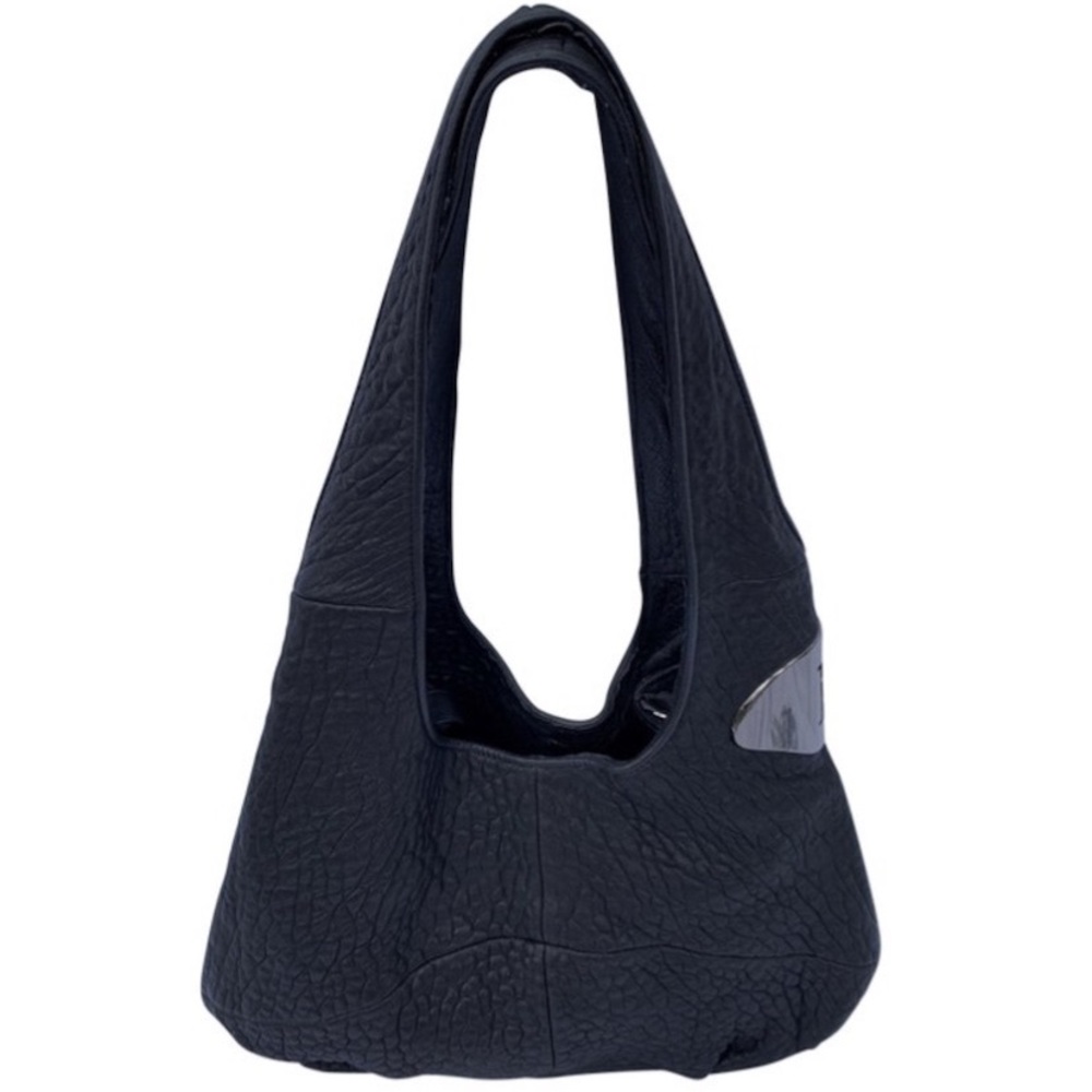 Halston Heritage Black Pebbled Leather Tote / Hobo